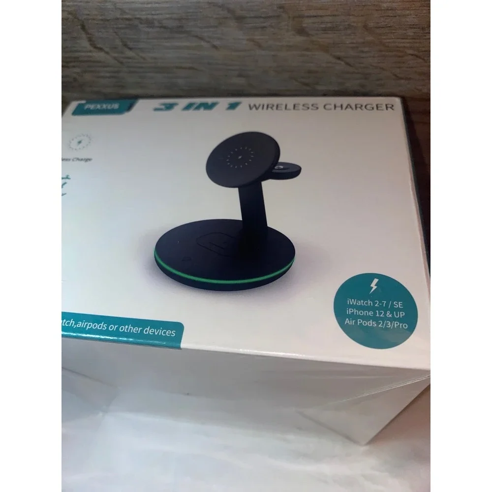 SEALED Pexxus 3 in 1 Wireless Charger, Phone/Watch/Air‎ Pods